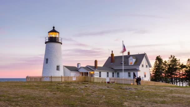 Pemaquid Point Light Bristol Maine Estados Unidos — Vídeo de stock
