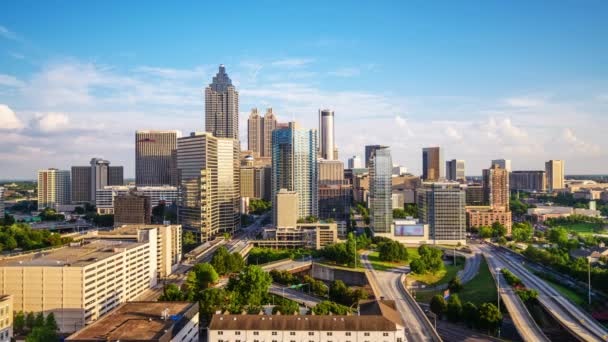 Atlanta Georgia Skyline Van Downtown Time Lapse — Stockvideo