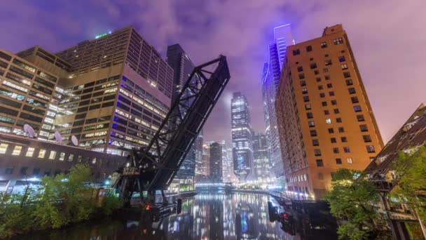 Chicago Illinois Lapso Tiempo Del Horizonte Del Centro Ciudad — Vídeo de stock