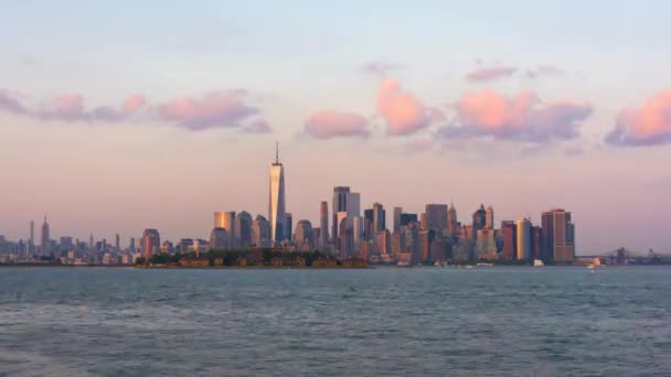 New York New York Stati Uniti Skyline Distretto Finanziario Tutto — Video Stock