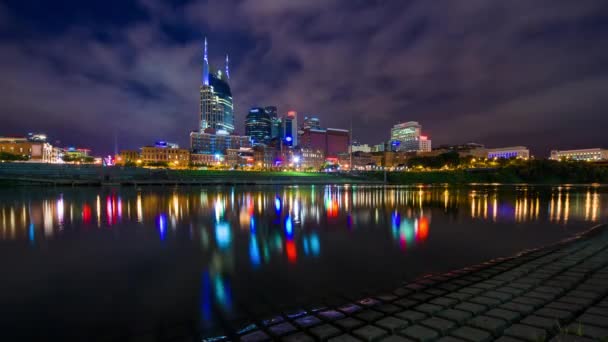 Nashville Tennessee Estados Unidos Paisaje Urbano Del Centro Atardecer — Vídeo de stock