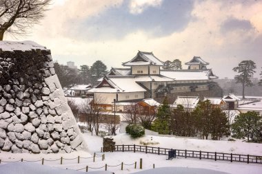 Kanazawa, Japan at Kanazawa Castle in the winter. clipart