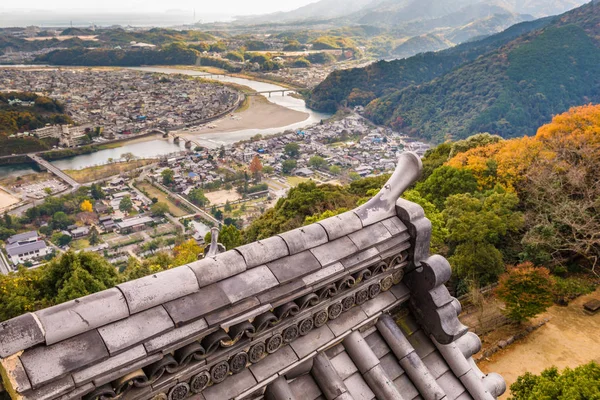 Iwakuni Japonsko Město Pohled Hradní Věže — Stock fotografie