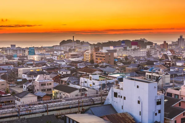 Shimabara Nagasaki Japan Downtown Skyline Dawn Facing Ariake Bay — Stock Photo, Image