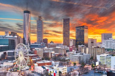 Atlanta, Georgia, ABD şehir manzarası şafak.
