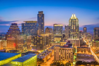 Austin, Texas, USA skyline at dusk. clipart