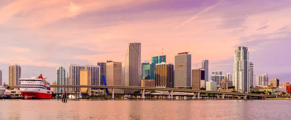 Miami Florida Usa Centrum Cityscape Aan Baai — Stockfoto