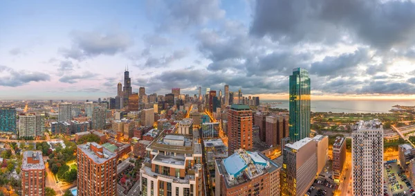 Chicago Illinois Usa Zmierzchu Centrum Miasta — Zdjęcie stockowe