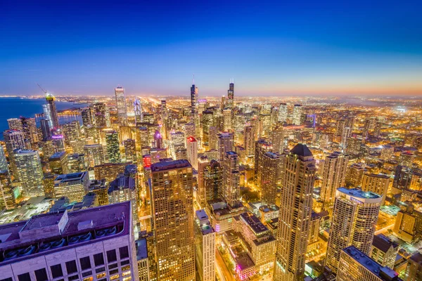 Chicago Illinois Eua Skyline Cidade Centro Cima Entardecer — Fotografia de Stock