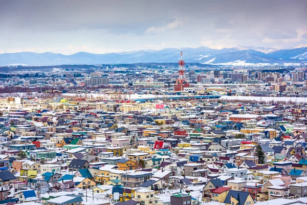 Asahikawa Hokkaido Japanische Skyline Winter — Stockfoto