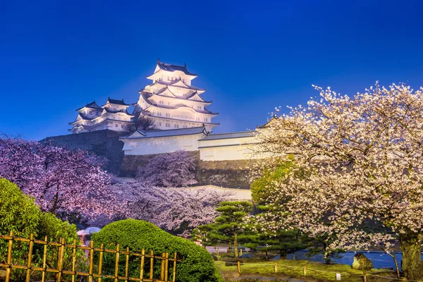 Замок Хімедзі Весняний Сезон Вночі Himeji Японія — стокове фото