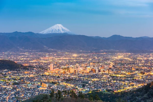 Kofu Japan Skyline Met Fuji — Stockfoto