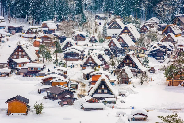 Shirakawago Gifu Ιαπωνία Ιστορικό Αγροτικό Χωριό Χειμώνα — Φωτογραφία Αρχείου