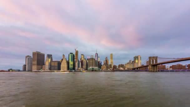 Nueva York Nueva York Estados Unidos Horizonte Del Bajo Manhattan — Vídeos de Stock