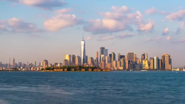 New York New York Abd Finans Bölgesine Manzarası Karşısında New — Stok video