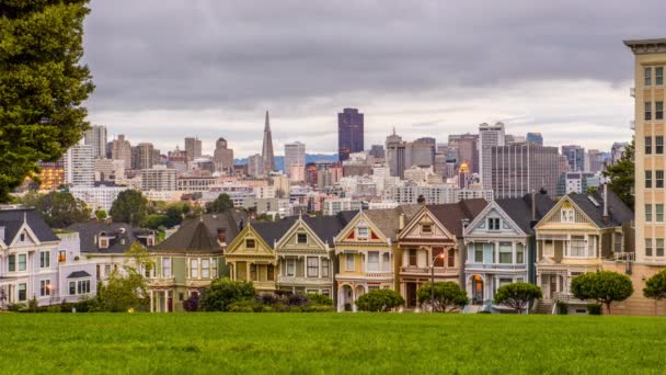 San Francisco Kalifornien Usa Stadsbilden Alamo Square — Stockvideo