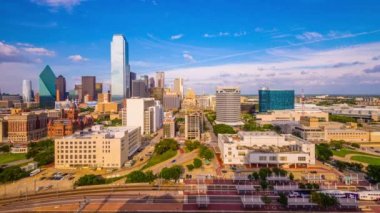 Dallas, Texas, ABD skyline yukarıdan.