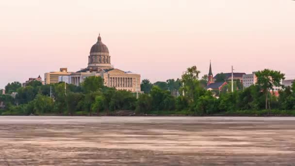 Jefferson City Missouri Usa Panorama Časová Prodleva Řece Missouri — Stock video