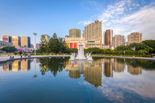 Fuzhou China Paisaje Urbano Fuente Plaza Wuyi — Foto de Stock