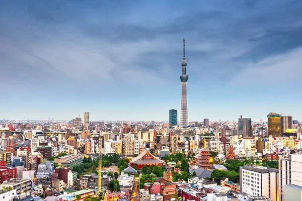 Tóquio Japão Skyline Asakusa Crepúsculo — Fotografia de Stock