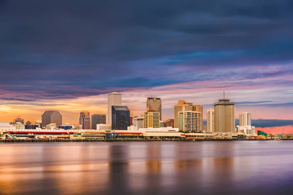 Panorama Centra Města New Orleans Louisiana Usa Řece Mississippi Při — Stock fotografie