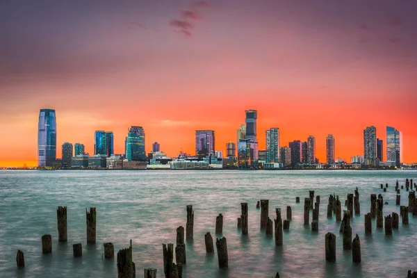 Jersey City New Jersey Usa Skyline Über Dem Hudson River — Stockfoto