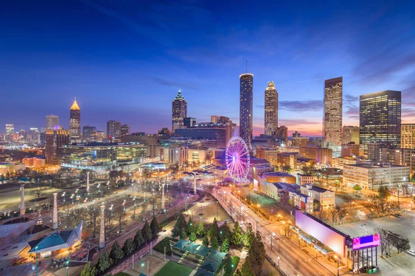 Atlanta Georgia Usa Centra Panorama Svítání — Stock fotografie