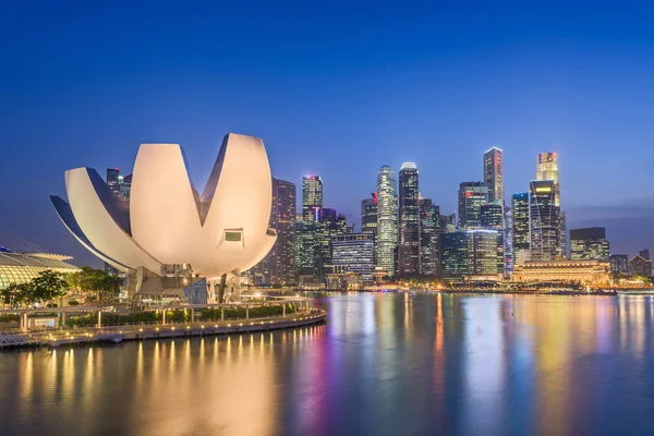 Singapore Skyline Della Città Sul Porto Turistico — Foto Stock