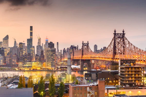 New York New York Usa Skyline Manhattan Con Queensboro Bridge — Foto Stock