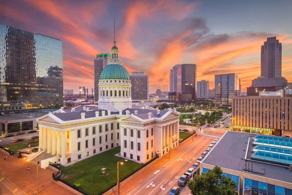 Louis Missouri Usa Stadsbild Med Den Gamla Tingshuset Skymningen — Stockfoto