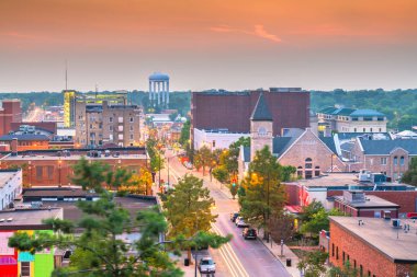 Columbia, Missouri, USA downtown city skyline at twilight.  clipart