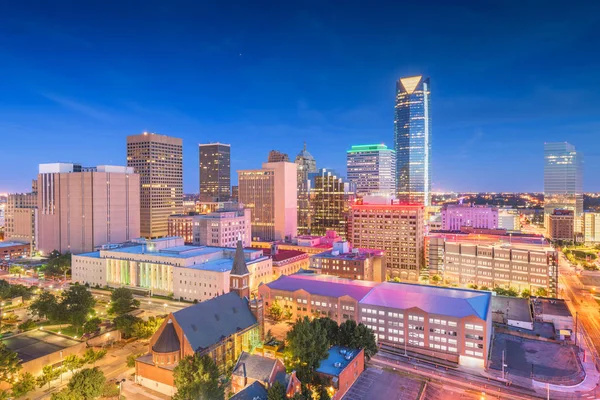 Oklahoma City Oklahoma Verenigde Staten Centrum Skyline Bij Schemering — Stockfoto