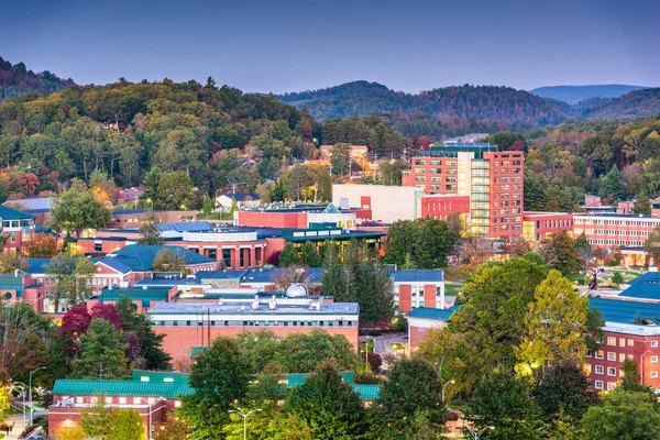 Boone Noord Carolina Vsa Campus Stad Skyline Schemerlicht — Stockfoto