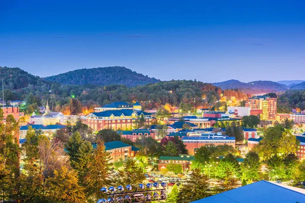Boone North Carolina Usa Campus Och Staden Skyline Twilight — Stockfoto