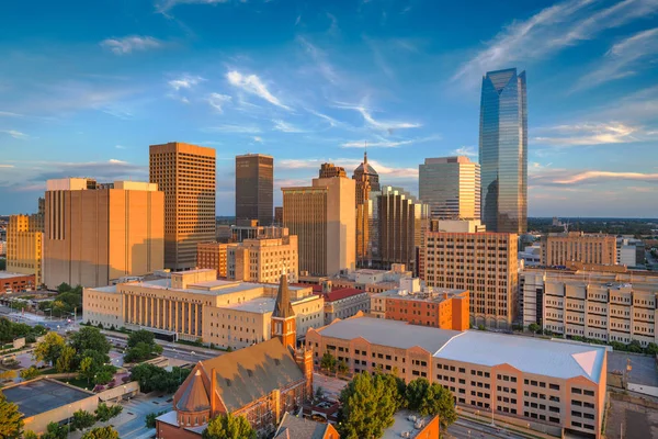 Oklahoma City Oklahoma Verenigde Staten Centrum Skyline Bij Schemering — Stockfoto