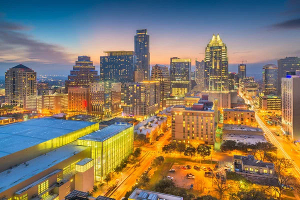 Austin Texas Usa Stadsbilden Centrum Skymningen — Stockfoto