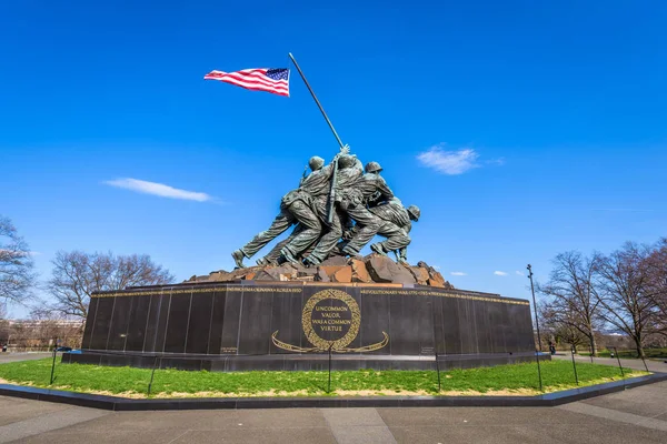 Washington April 2015 Marine Corps War Memorial Het Gedenkteken Beschikt — Stockfoto