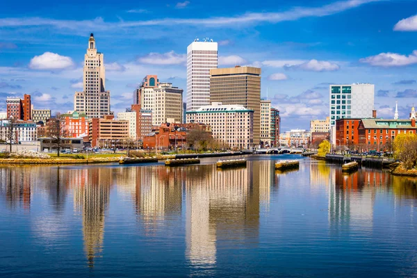 Providence Rhode Island Abd Şehir Manzarası Nehri Üzerinde — Stok fotoğraf