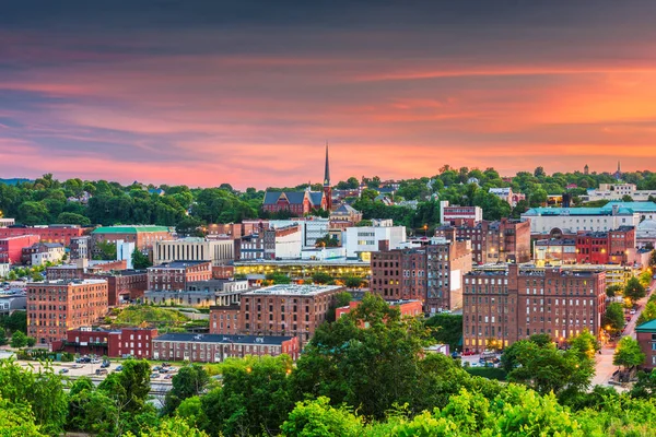 Panorama Centra Města Lynchburg Virginia Usa Soumraku — Stock fotografie