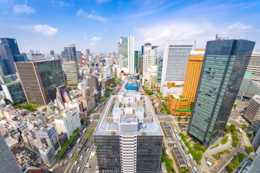 Osaka, Japonya Umeda bölge cityscape.