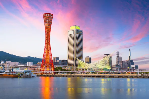 Kobe Skyline Del Giappone Porto Alla Torre — Foto Stock