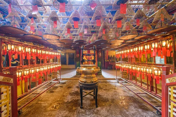 Hong Kong Kina Maj 2014 Interiören Man Temple Templet Grundades — Stockfoto