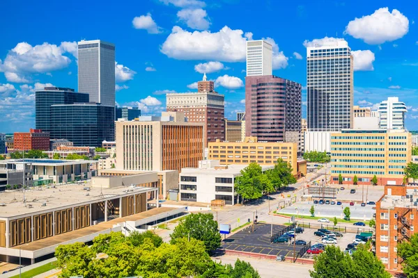 Tulsa Oklahoma Eua Skyline Cidade Centro Tarde — Fotografia de Stock