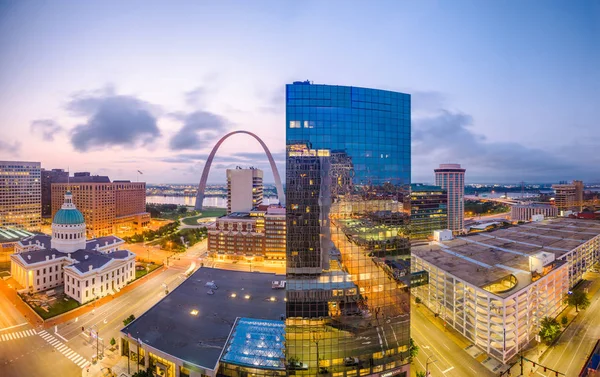 Louis Missouri Estados Unidos Paisaje Urbano Del Centro Con Arco — Foto de Stock