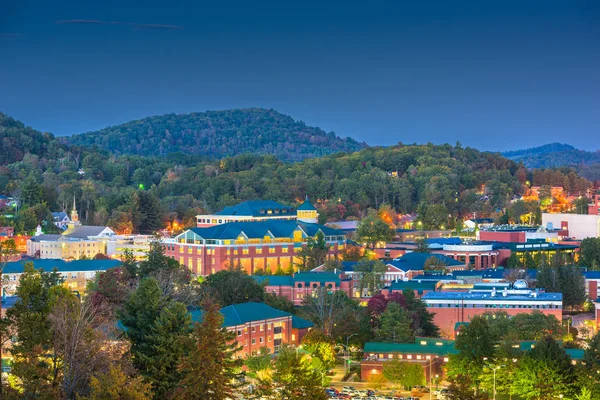 Boone North Carolina Usa Campus Und City Skyline Bei Dämmerung — Stockfoto
