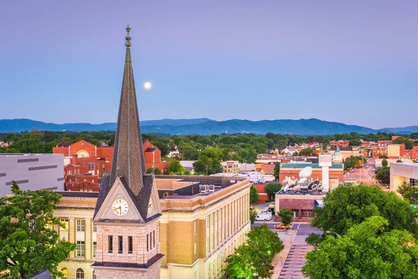 Roanoke Virginia Usa Downtown Skyline Und Kirchturm Morgengrauen — Stockfoto