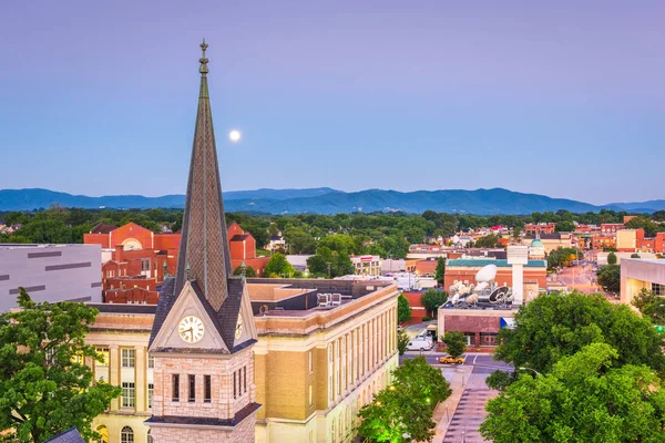 Центр Міста Skyline Roanoke Вірджинія Сша Шпиль Світанку — стокове фото