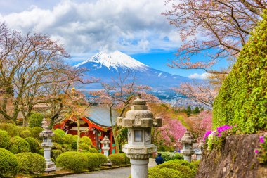 Gotemba City, Japonya Mt. Fuji bahar sezonu ile Barış Parkı.