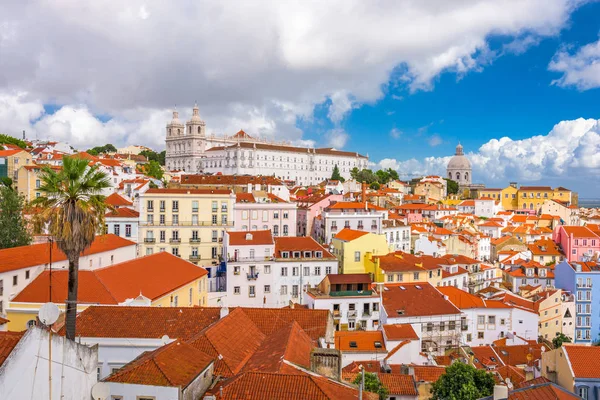 Lisszabon Portugália Városra Alfama Kerület Felett — Stock Fotó