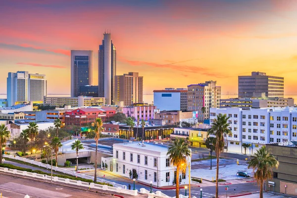 Corpus Christi Texas Eua Skyline Entardecer — Fotografia de Stock